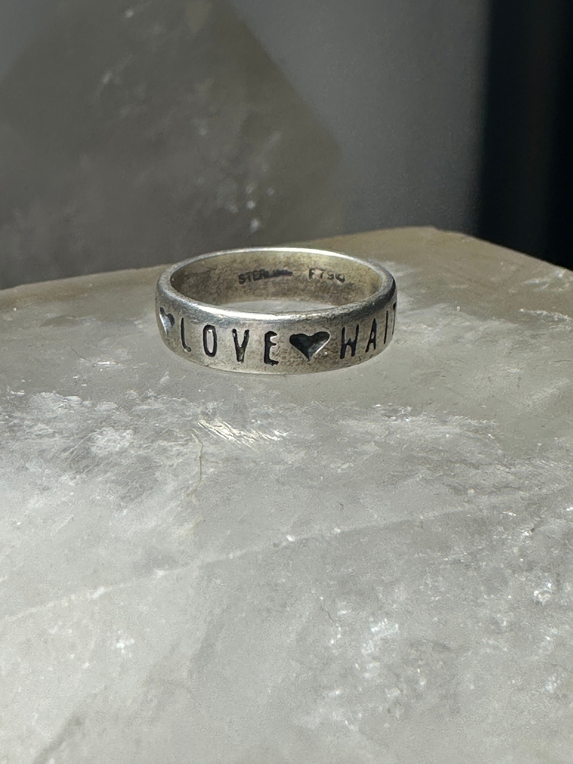 True Love Waits tamano del anillo 4.75 Banda de San Valentin plata esterlina mujeres Etsy Espana