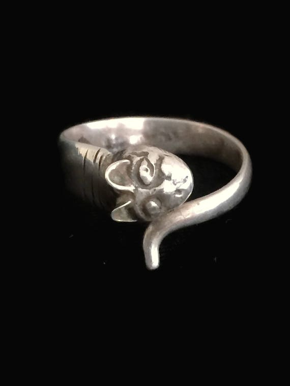 Vintage Cat Ring Size 7 Halloween Cat Ring Woman … - image 2