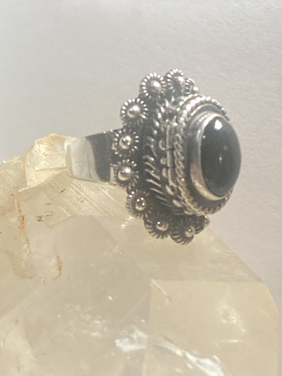 Onyx poison ring Mexico sterling silver women siz… - image 7