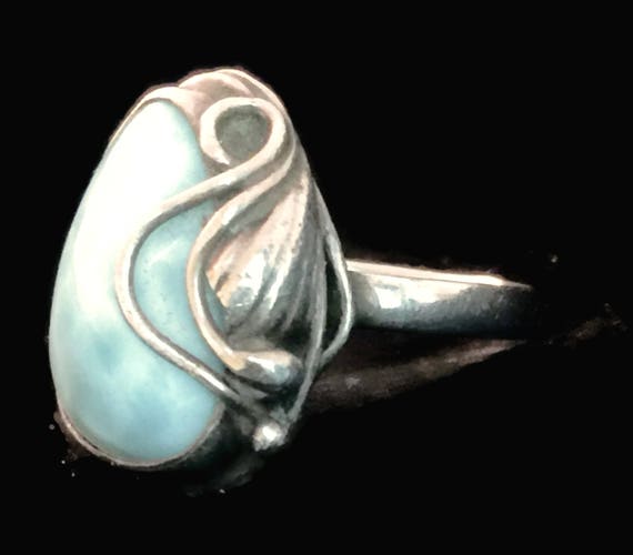 Larimar Ring Size 7 Plus Larimar Turquoise Ring F… - image 3