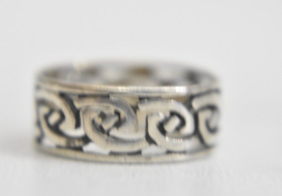 Celtic ring Irish knots woven thumb band sterling… - image 9