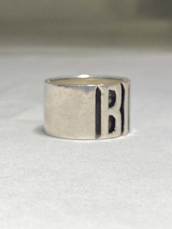 Biker ring BIKER band word Sterling Silver women … - image 3