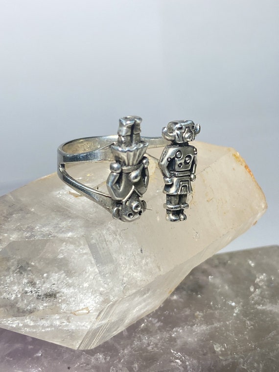 Mudhead kachina figurative ring southwest sterlin… - image 9