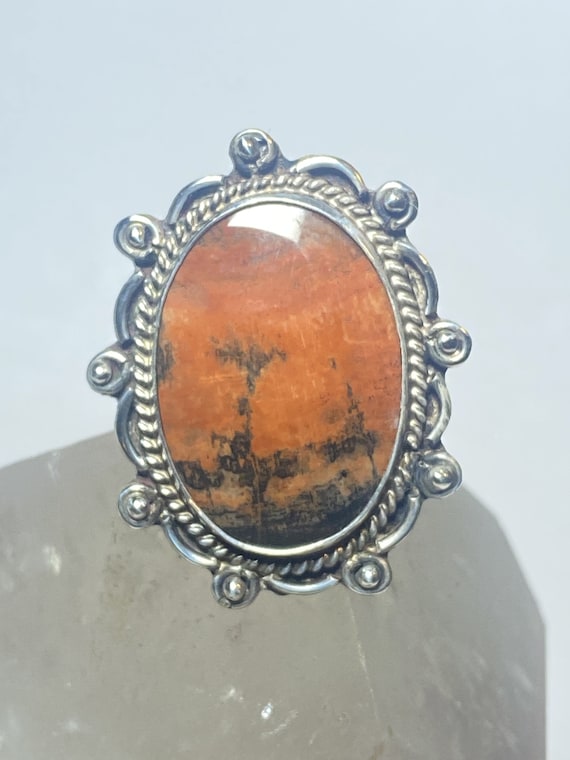 Agate ring Navajo petrified wood sterling silver … - image 3