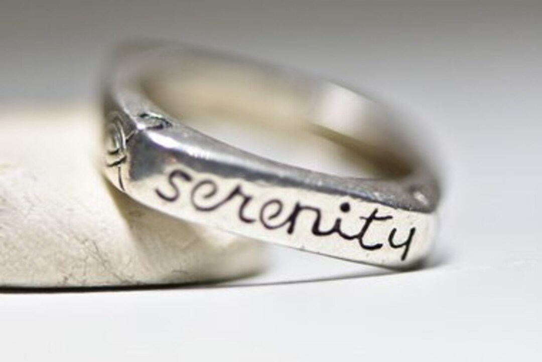 Serenity Ring Religious Stacker Band Sterling Silver Women Girls Size 6 ...