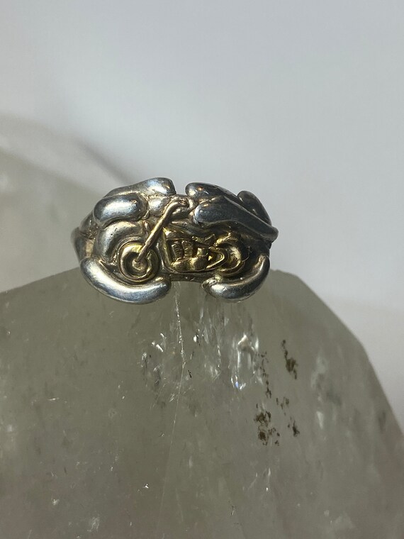 Motorcycle ring biker band southwest sterling sil… - image 2