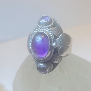 Poison ring amethyst sterling silver women girls size 7.50