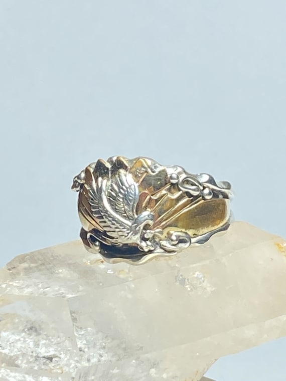 Eagle ring Navajo sterling silver detailed with a… - image 2