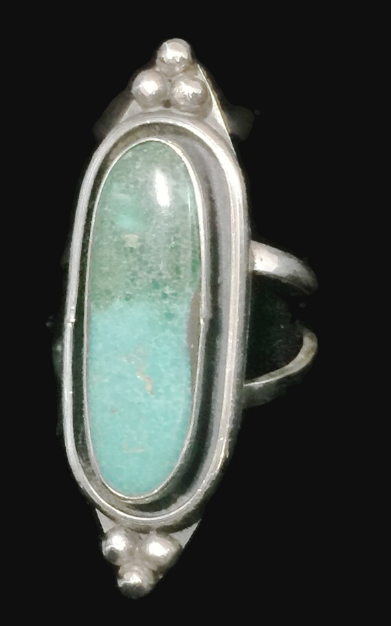 Green Turquoise Ring Long Turquoise Ring  Southwe… - image 4