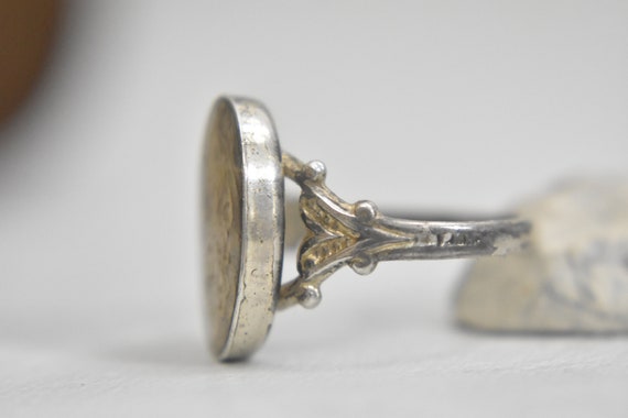 Vintage ring oval pinky sterling silver women girls size 5.75