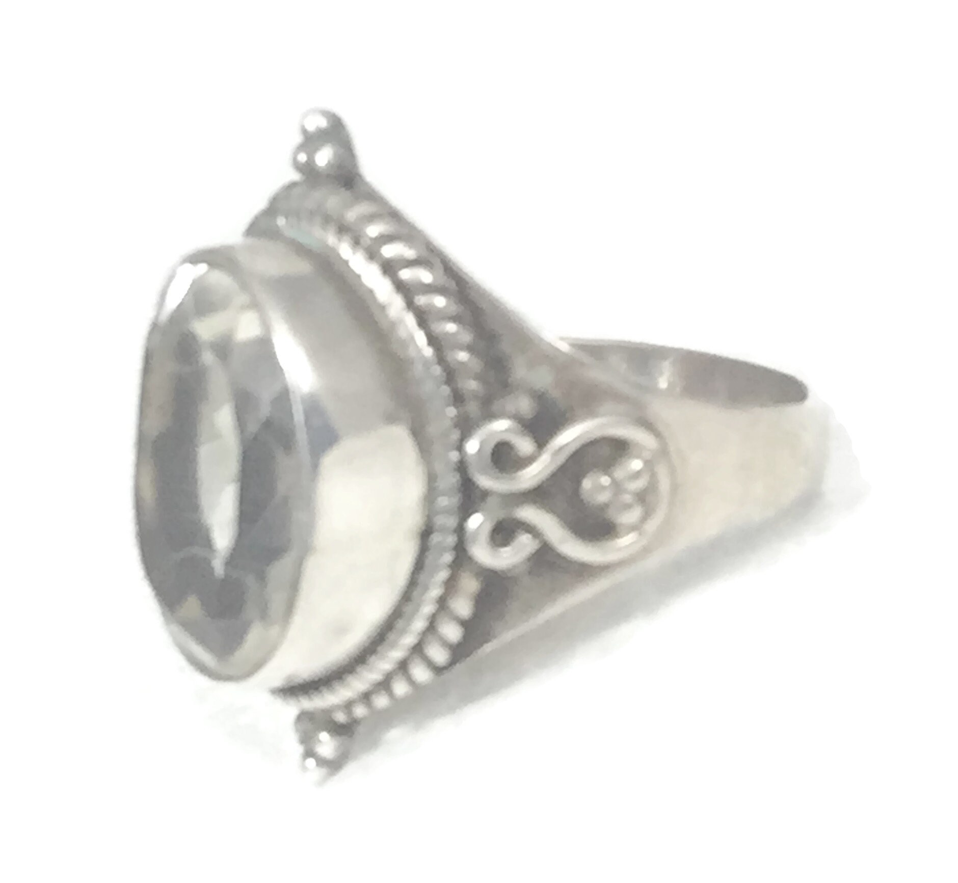 Bague En Argent 925 Avec Topaze Bleue Biseautée - Taille 59, 21x17x8mm, Création Française