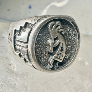 Kokopelli ring southwest band size 10.75 Cross southwest sterling silver vintage men women