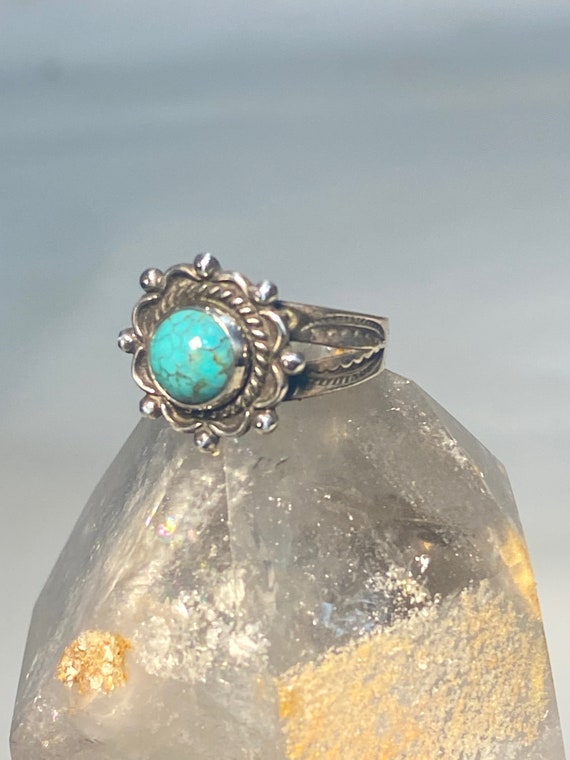 Turquoise ring Navajo southwest pinky sterling si… - image 2
