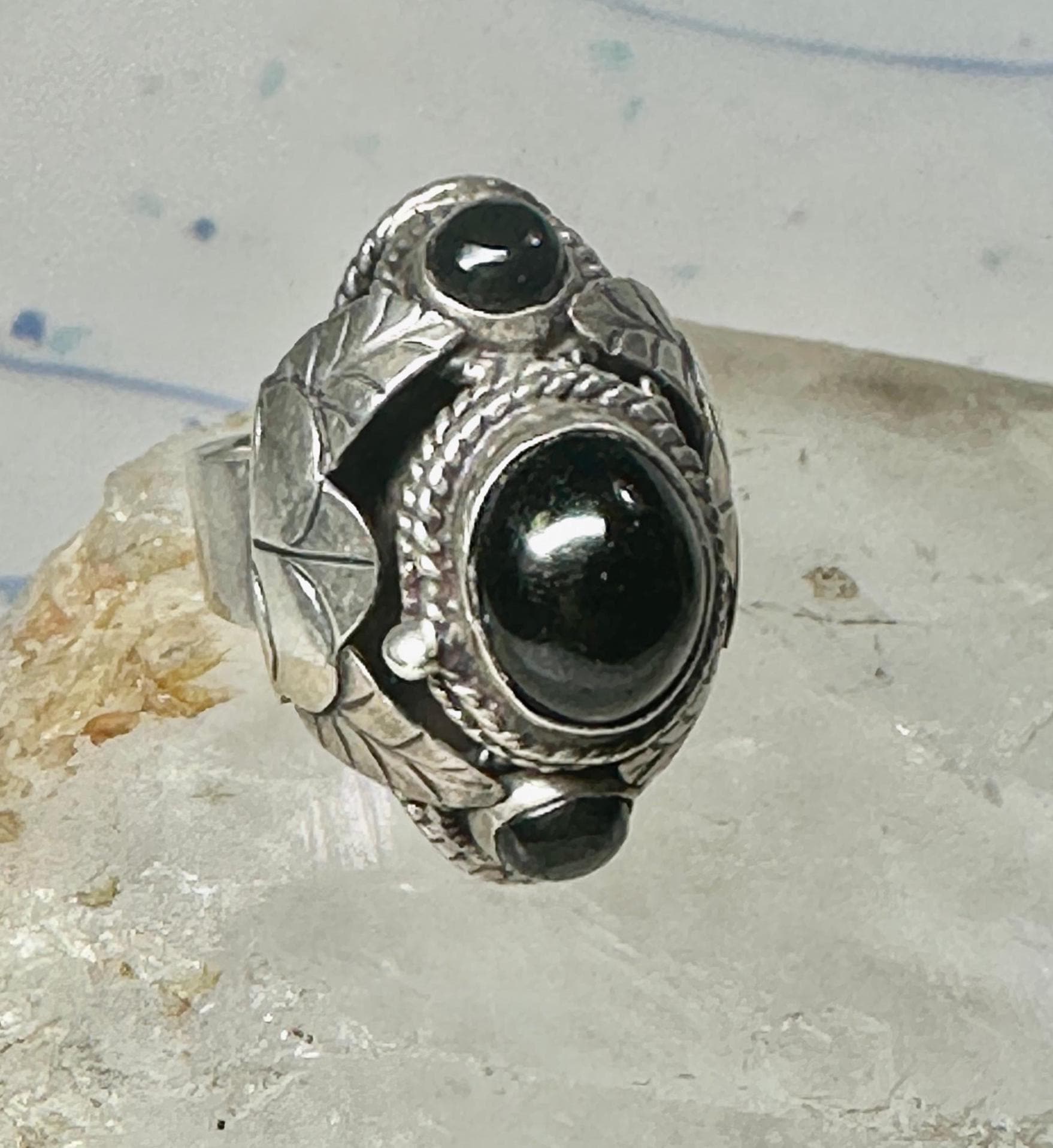 黒い石の装飾リング U 45-53 並行輸入品】Falcon Jewelry 本物の天然