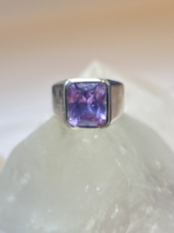 Pink Ice size 7 ring cocktail sterling silver men… - image 3