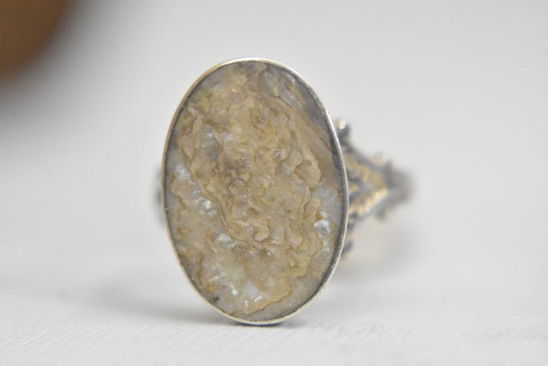 Vintage ring oval pinky sterling silver women girls size 5.75