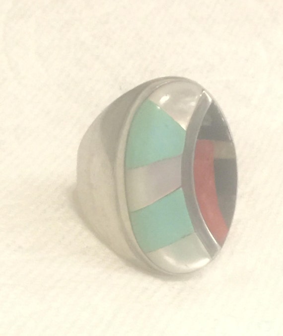 Vintage Sterling Silver Ring Native American Zuni