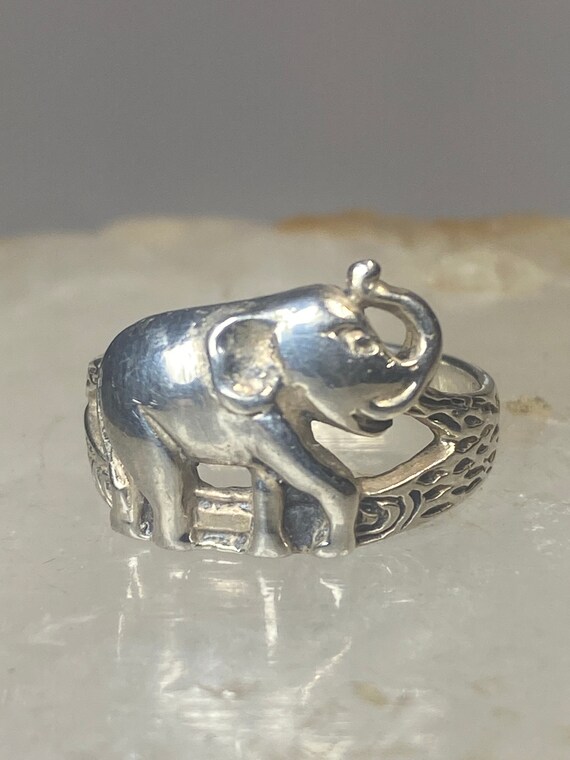Elephant ring size 5.75 animal band sterling silv… - image 9