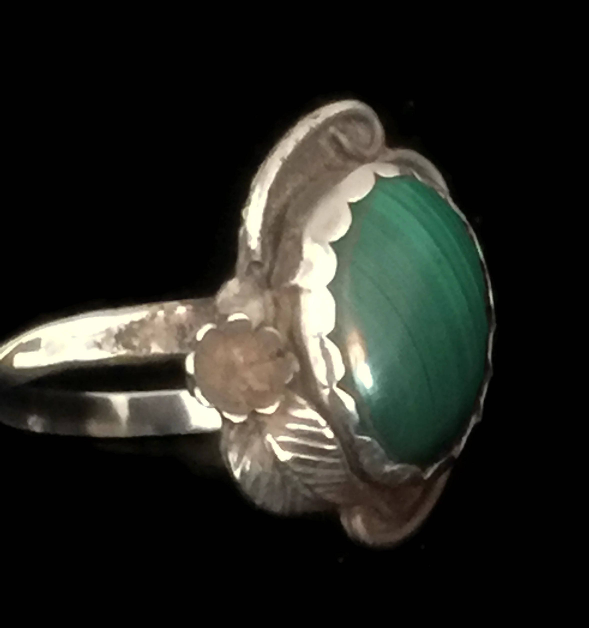 Malachite Ring Squash Blossom Ring Malachite Jewelry Woman Etsy UK