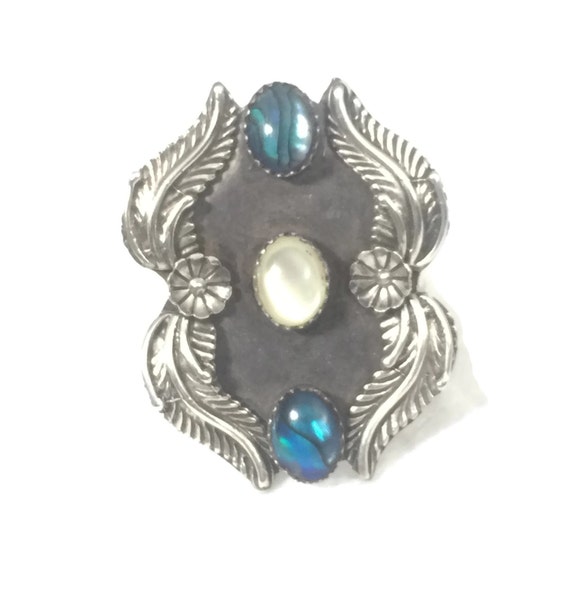Navajo Ring Size 9 Minus Abalone Ring Size 9 Navaj