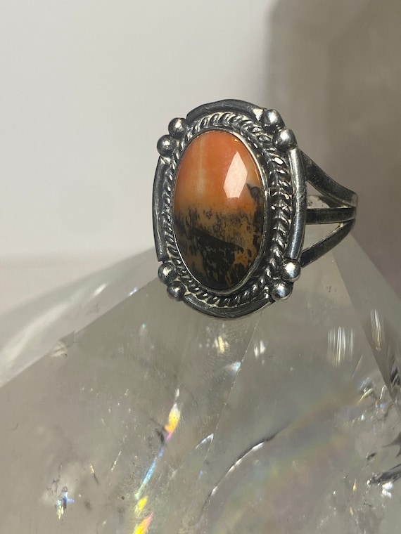 Agate ring petrified wood sterling silver southwe… - image 7
