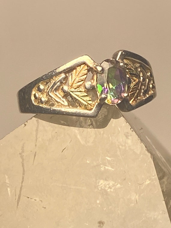 Mystic Topaz ring leaves black hills gold sterlin… - image 4