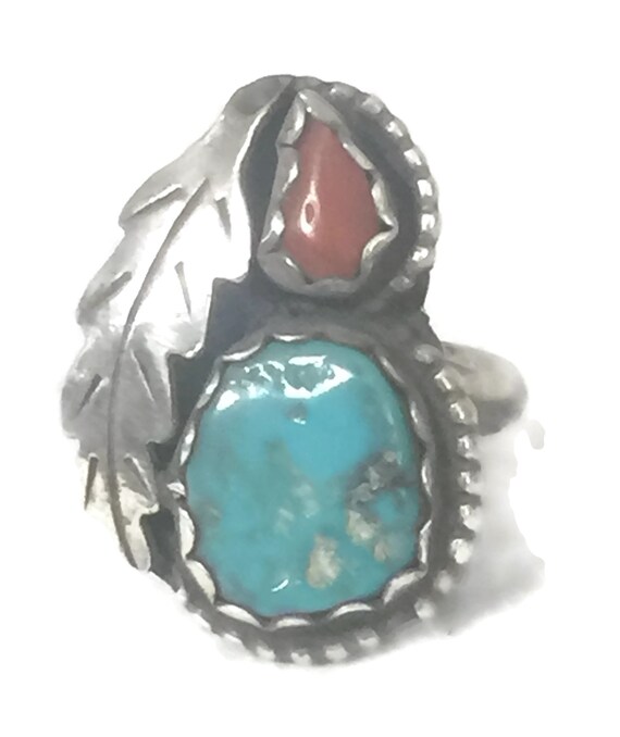 Turquoise Ring Size 4 Minus Navajo Ring Size 4 Tu… - image 9