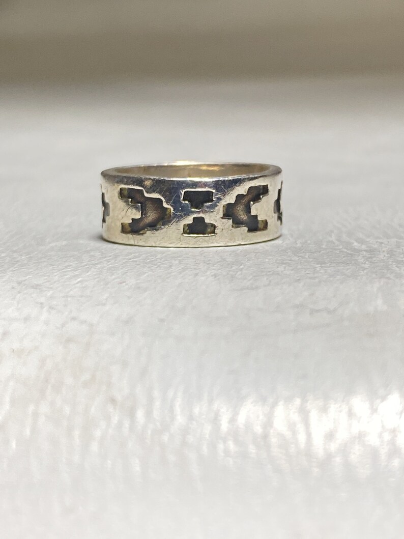 Tapestry ring southwest band sterling silver women men size 6.75