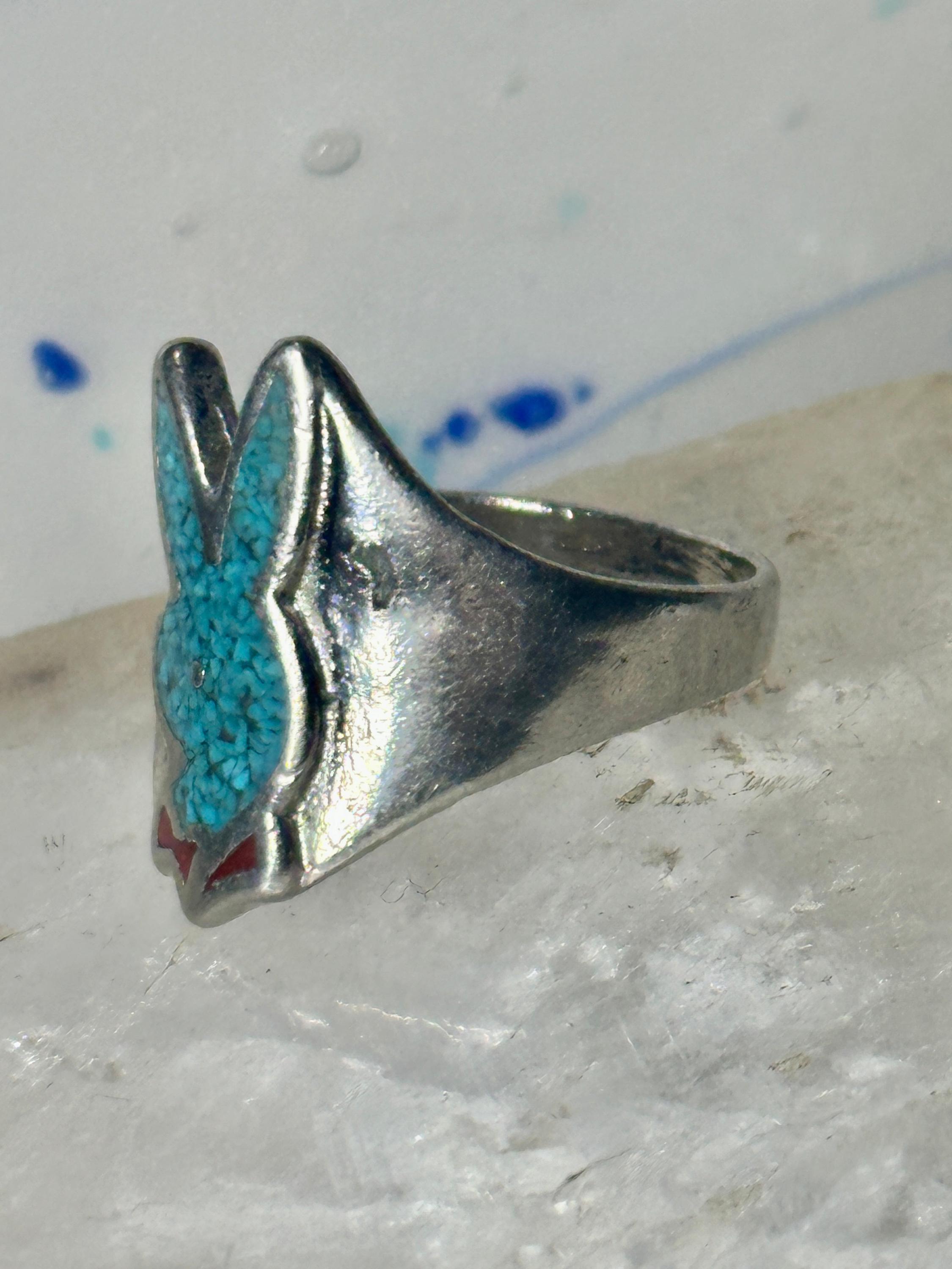 Playboy Bunny Ring Turquoise Chips Band Size 11.75 Women Men - Etsy