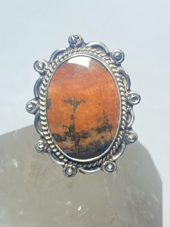 Agate ring Navajo petrified wood sterling silver … - image 4