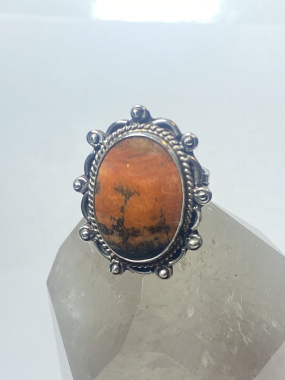 Agate ring Navajo petrified wood sterling silver … - image 2