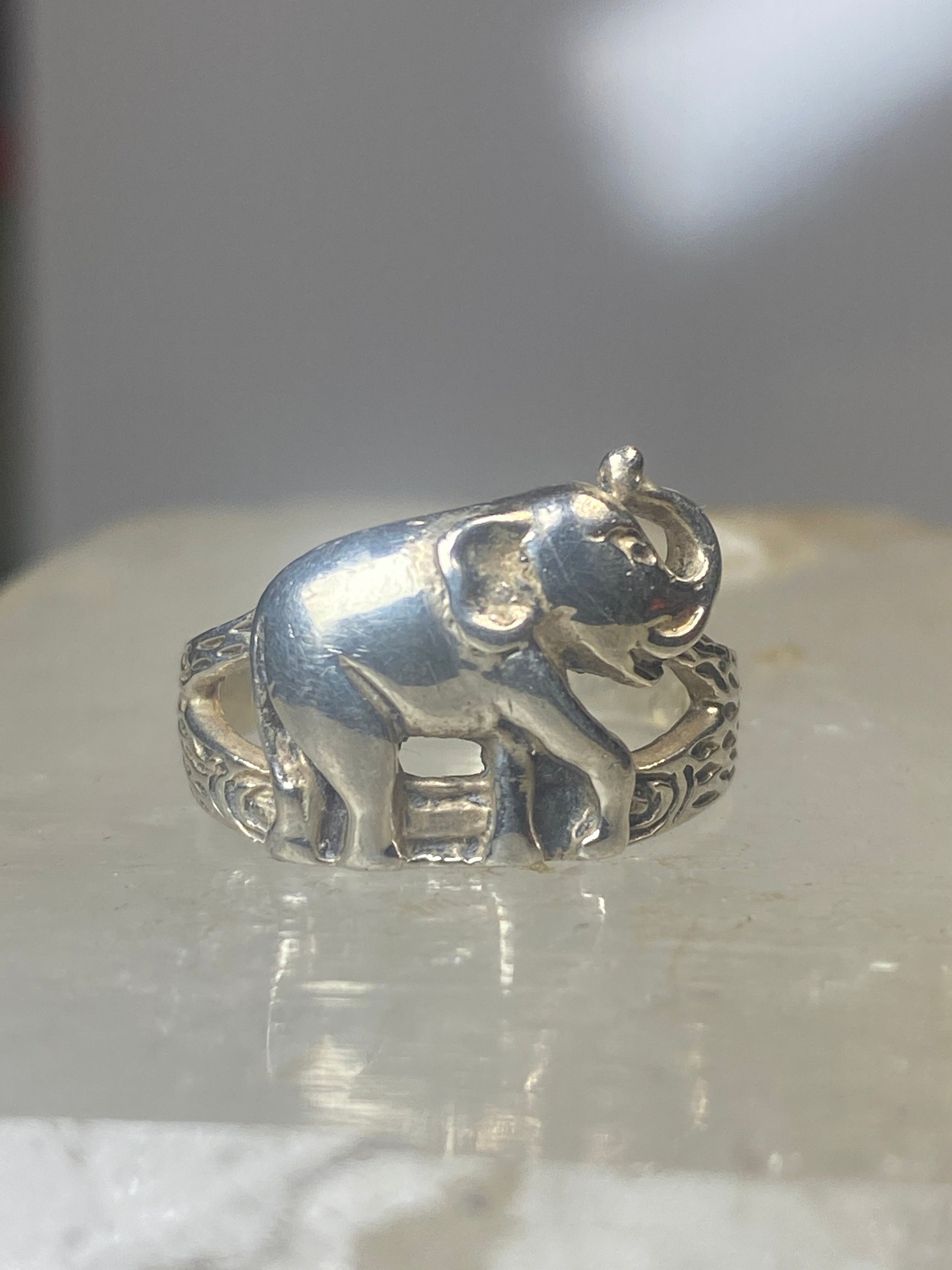 Silver Elephant Ring Holder, Lucky Trunk up Elephant Jewelry Tray - Etsy