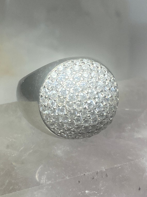 Dome cocktail ring sparkly sterling silver women … - image 2