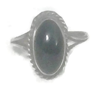 Vintage Onyx Ring Size 5 Plus Long Onyx Ring Girls Ring Size 5 Southwest Women Ring Size 5 Navajo Ring Size 5 Sterling Silver Ring Boho