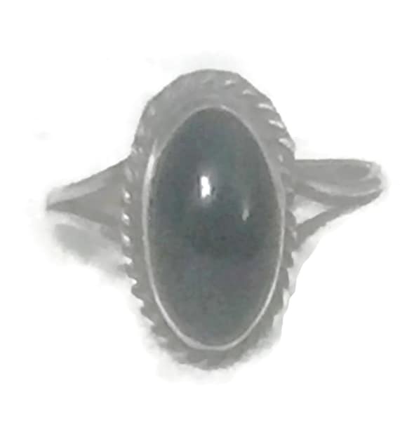 Vintage Onyx Ring Size 5 Plus Long Onyx Ring Girl… - image 1