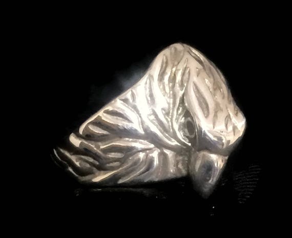 Vintage Sterling Silver Eagle Ring - Southwest Bi… - image 4