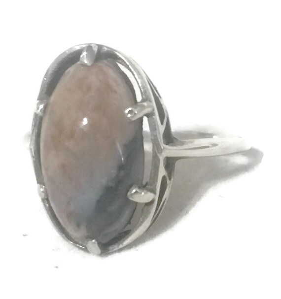 Vintage Agate Ring Size 9 Southwest Women Ring Si… - image 7