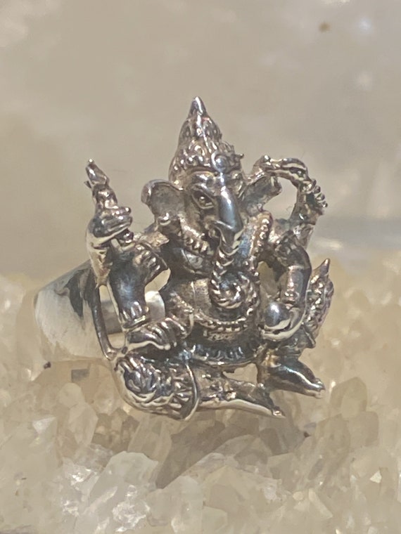 Ganesha ring size 6 Elephant Ganesh Hindu godd ba… - image 10