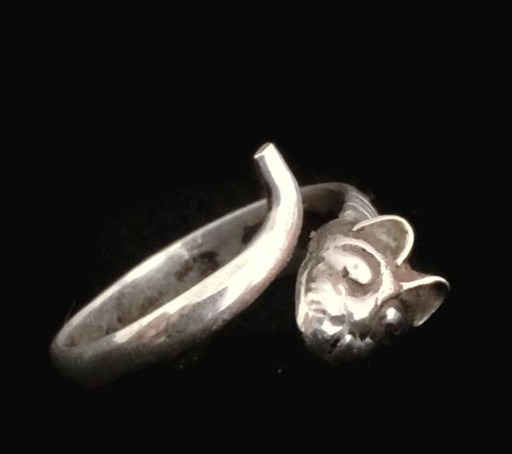 Vintage Cat Ring Size 7 Halloween Cat Ring Woman … - image 8