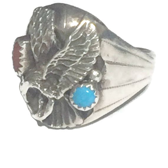 Vintage Eagle Ring Size 13 Minus Southwest Men Ri… - image 7