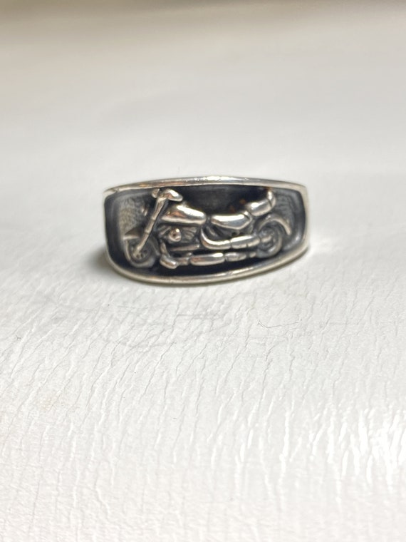Motorcycle ring biker band sterling silver by Ott… - image 8