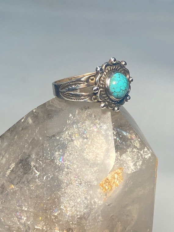 Turquoise ring Navajo southwest pinky sterling si… - image 3