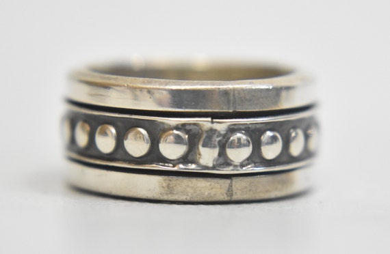 Spinner ring dots sterling silver ring thumb band… - image 4