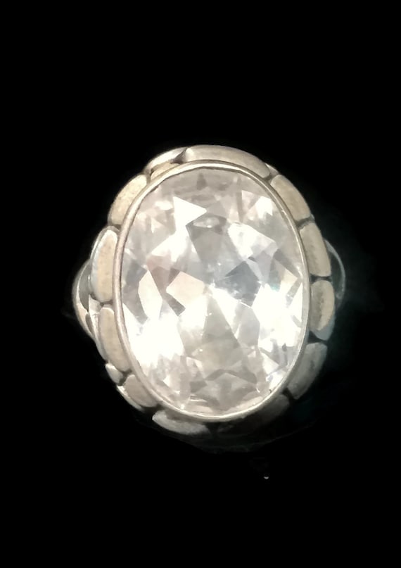 Vintage Crystal Ring Size 9 Plus Crystal Band Size