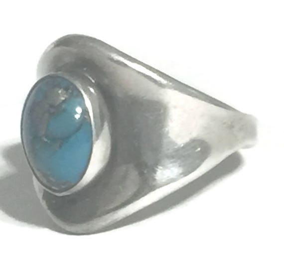 Turquoise Ring Cigar Band Size 6 Minus Women Nava… - image 9
