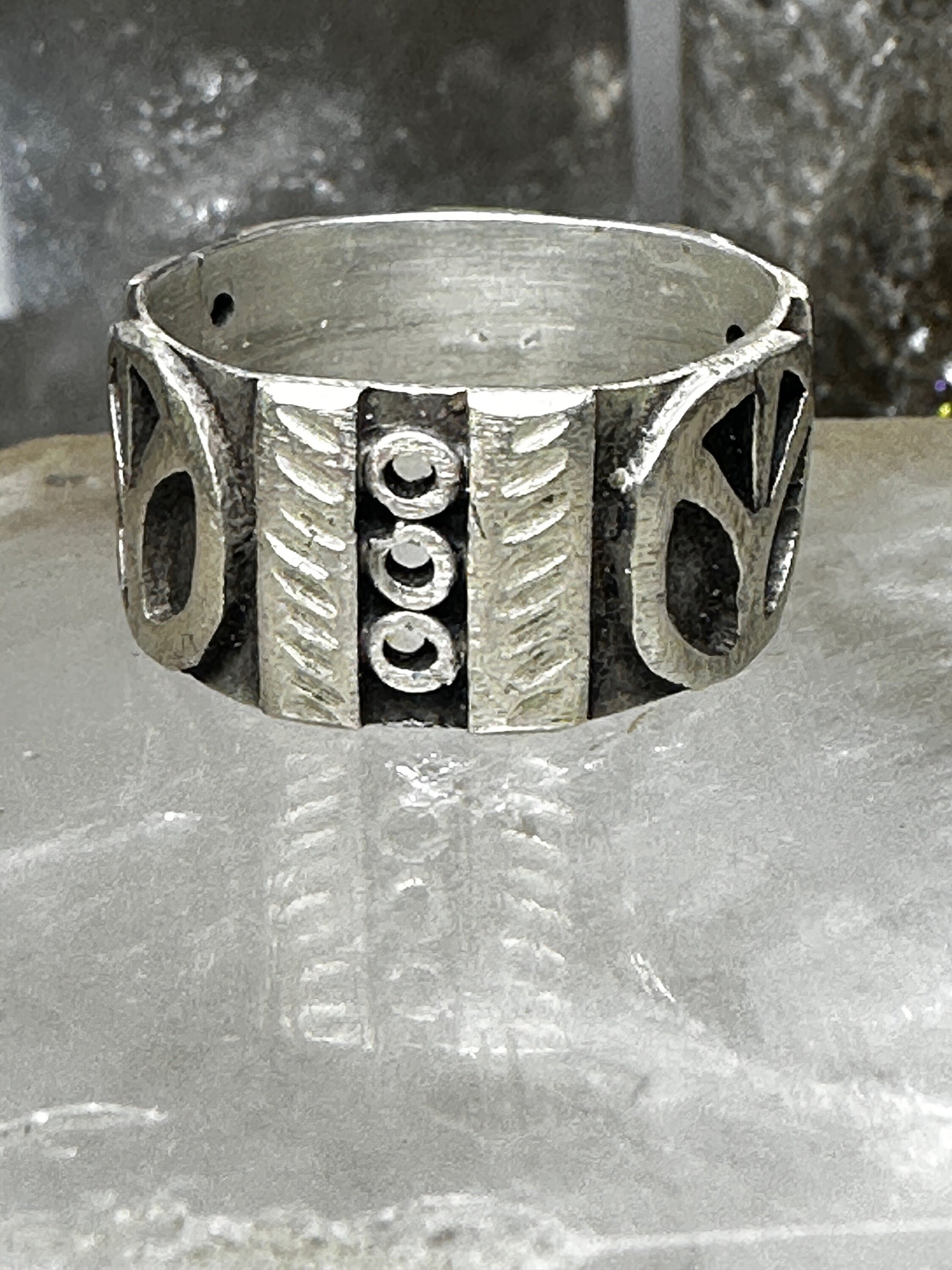 Peace Ring Taxco Mexico Band Size 7 Sterling Silver Women Men - Etsy