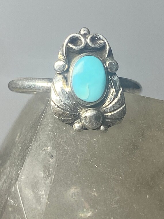 Turquoise Ring Size 1.75 Baby Leaves Band Southwest Sterling Silver Children Women Girls G Etsy Canada