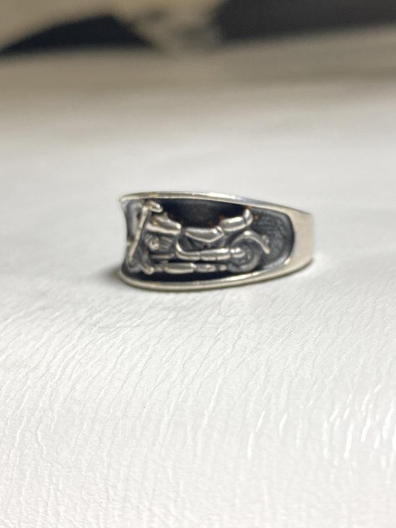 Motorcycle ring biker band sterling silver by Ott… - image 10