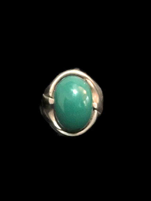 Men Ring Size 8 Men Chalcedony Ring Women Green R… - image 1