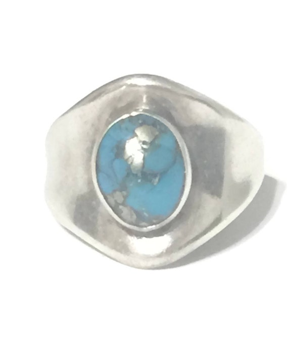Turquoise Ring Cigar Band Size 6 Minus Women Nava… - image 2